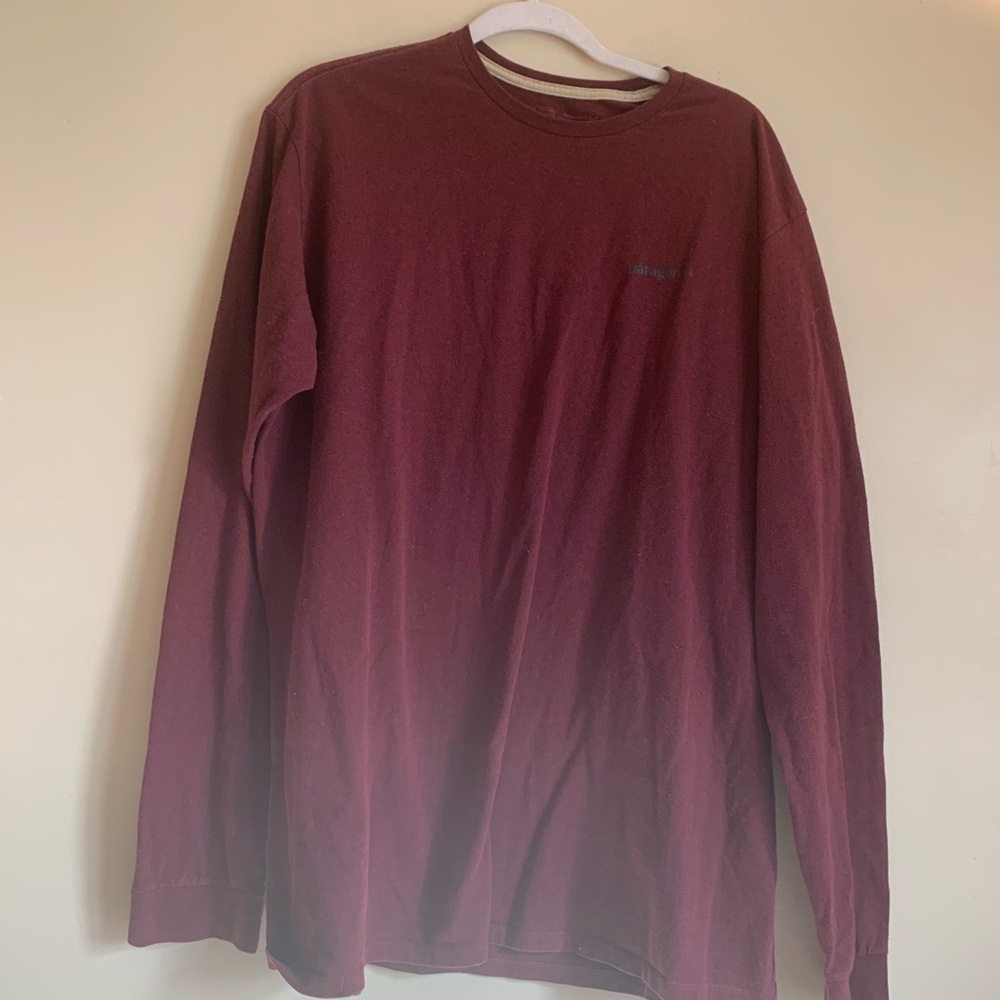 Patagonia Men's Maroon Long Sleeve Tee Shirt Top XXL Casual Red Outdoor